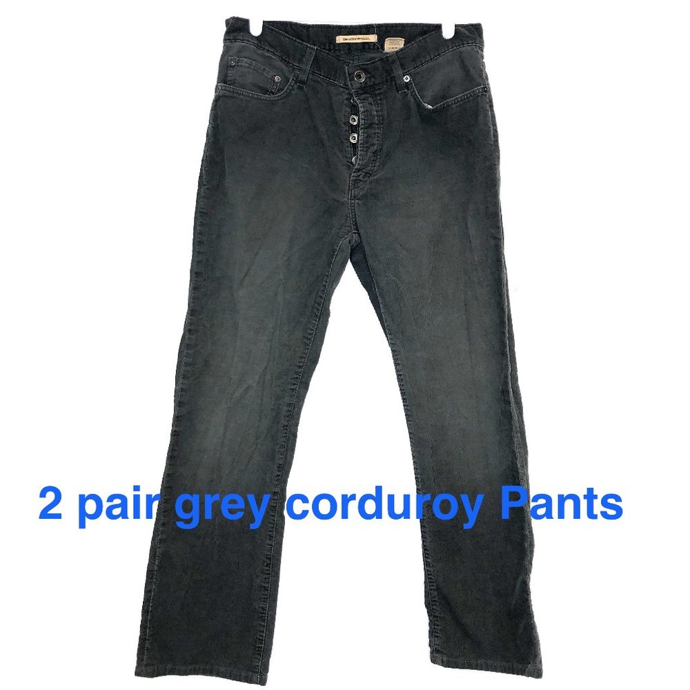lot 2 pair John Varvatos grey corduroy button fly